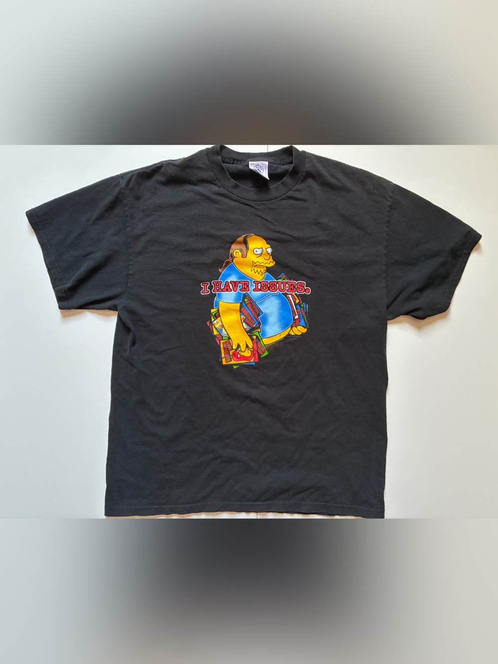 Vintage Simpsons Comic Book Guy Shirt Men L Black Radioactive Man I Have Issues